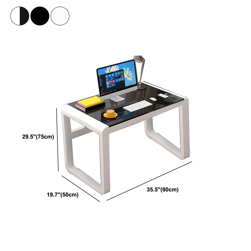 Glass Rectangle Gaming Desk Modern & Contemporary Computer Desk - Clearhalo