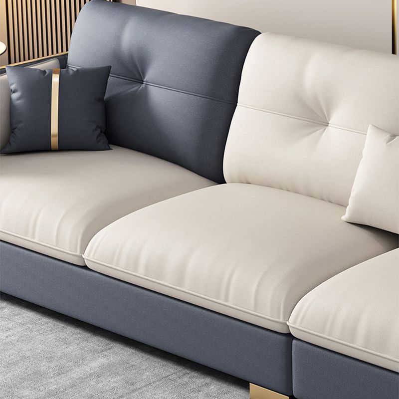 30,7 "H divano e chaise di braccio quadrato in fico scandinavo per soggiorno