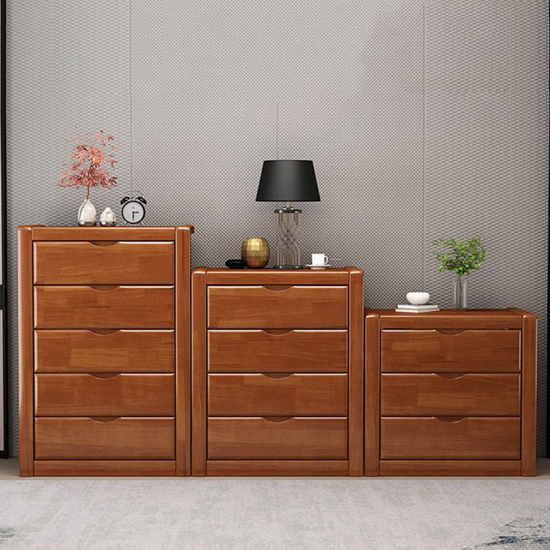 Cassettiera portaoggetti tradizionale americana in legno massello con 3/4/5 cassetti