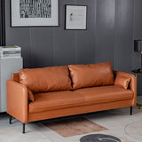 Faux Leather Sofa 29.92" High Scandinavian Square Arm Sofa for Living Room Clearhalo 'furn' 'furn_sofas' 'Furniture' 'Living Room Furniture' 'Sofa' 'sofas' 1200x1200_6c36be45-8164-40ff-a43c-ab37e1ede497