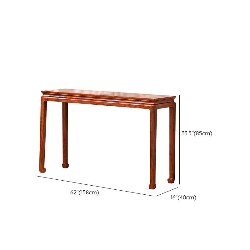 Modern Rectangular Console Table Wooden Console Sofa Table in Brown