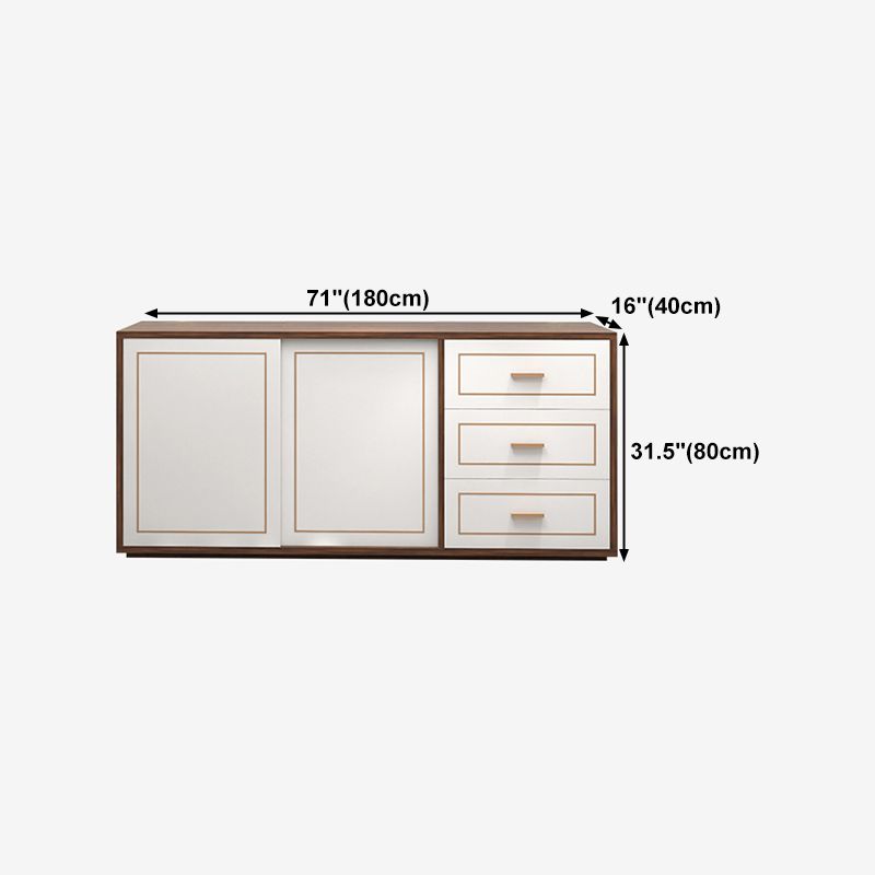 Credenza in legno ingegnerizzato a 3 cassetti ingegnerizzati moderni per soggiorno per soggiorno