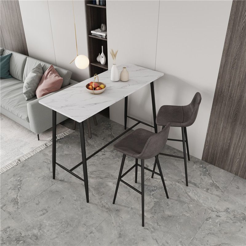 Rectangle Bar Table Contemporary Bar Table with Trestle Base,47.24"W x 23.62"L x 41.34"H Clearhalo 'Bar Furniture' 'Bar Tables' 'bar_tables' 'Furniture' 'furniture_bar_tables' 'Kitchen & Dining Furniture' 1200x1200_6c3cce89-a8c1-4a94-9817-428325f96345