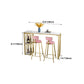 Faux Marble Bar Stool Table Glam Metal Frame Rectangle Bar Table with Shelves