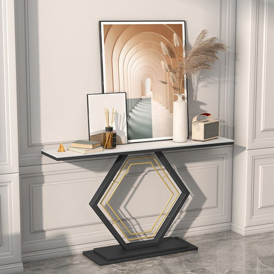 Glam Rectangle Console Accent Table Antique Finish Sofa Console Table