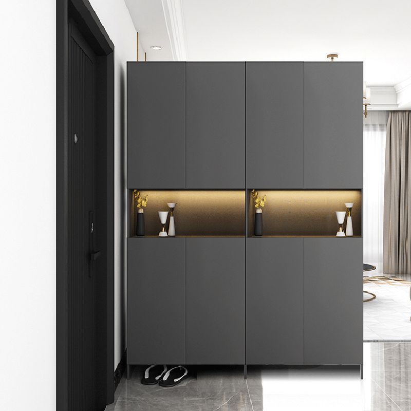 Contemporary 2-Door 78.74" H Cabinet Wooden Accent Cabinet with Drawer Clearhalo 'Cabinets & Chests' 'cabinets_chests' 'furn' 'furn_cabinets_chests' 'Furniture' 'Living Room Furniture' 1200x1200_6c3e5bc5-c7b7-4311-b4f0-66eeecd69cf5