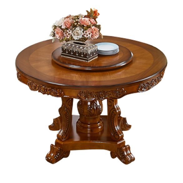 Solid Wood Victorian Round Dining Table Dining Table with Pedestal Base Clearhalo ' dining_table' 'Dining Tables & Seating' 'Dining Tables' 'furn' 'furn_dining_table' 'Furniture' 'furniture_dining_table' 'Kitchen & Dining Furniture' 'kitchen&dining_furn' 'kitchen' 'kitchen_dining_table' 1200x1200_6c3fda44-ce9b-4581-b66e-d90023e90398