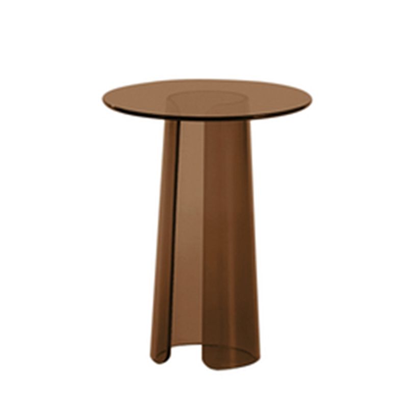 Contemporary Round Side End Table, Clear Pedestal End Table for Living Room Clearhalo 'Coffee & Accent Tables' 'End & Side Tables' 'end_side_table' 'end_side_tables' 'furn' 'furn_end_side_tables' 'Furniture' 'furniture_end_side_table' 'Living Room Furniture' 1200x1200_6c3fe444-5ad2-4944-8739-e51fe99b0635