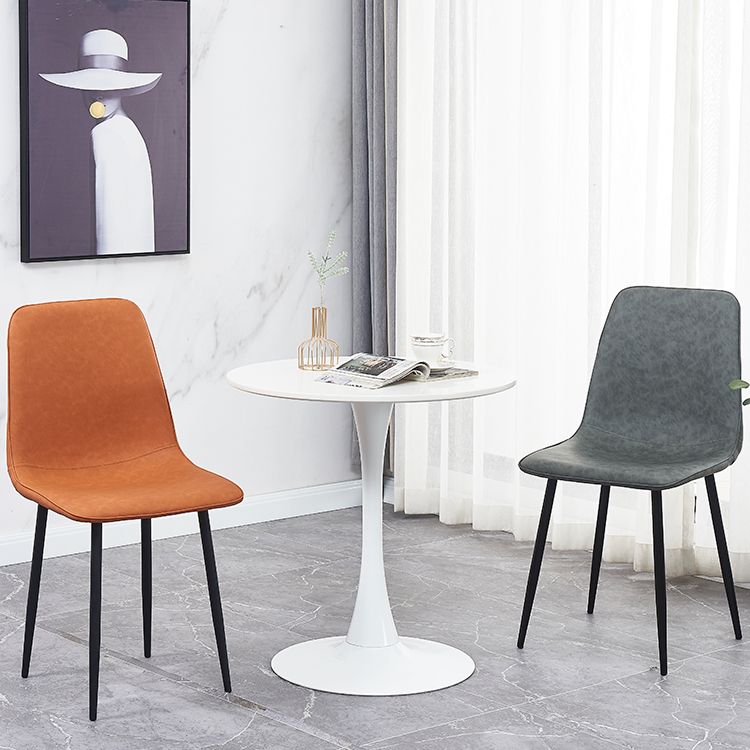 Contemporary Metal Dining Armless Chairs PU Leather Dining Chairs (Set of 2) Clearhalo ' kitchen&dining_furn' 'Dining Chairs' 'Dining Tables & Seating' 'dining_chair' 'furn' 'furn_dining_chair' 'Furniture' 'furniture_dining_chair' 'Kitchen & Dining Furniture' 'kitchen' 1200x1200_6c401b77-4347-4512-b597-b776944d42d8