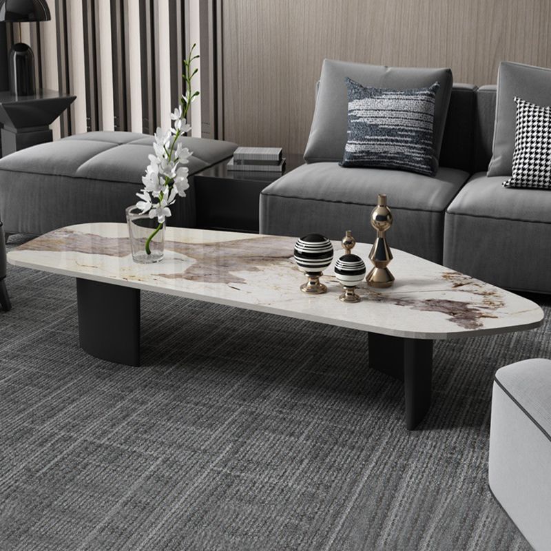 Glam Irregular Slate Top Cocktail Table Sled 15.7" H Coffee Table Clearhalo 'Coffee & Accent Tables' 'Coffee Tables' 'coffee_tables' 'furn' 'furn_coffee_tables' 'Furniture' 'Living Room Furniture' 1200x1200_6c40315a-c921-4e8d-aa1a-4cfb49e78ba1