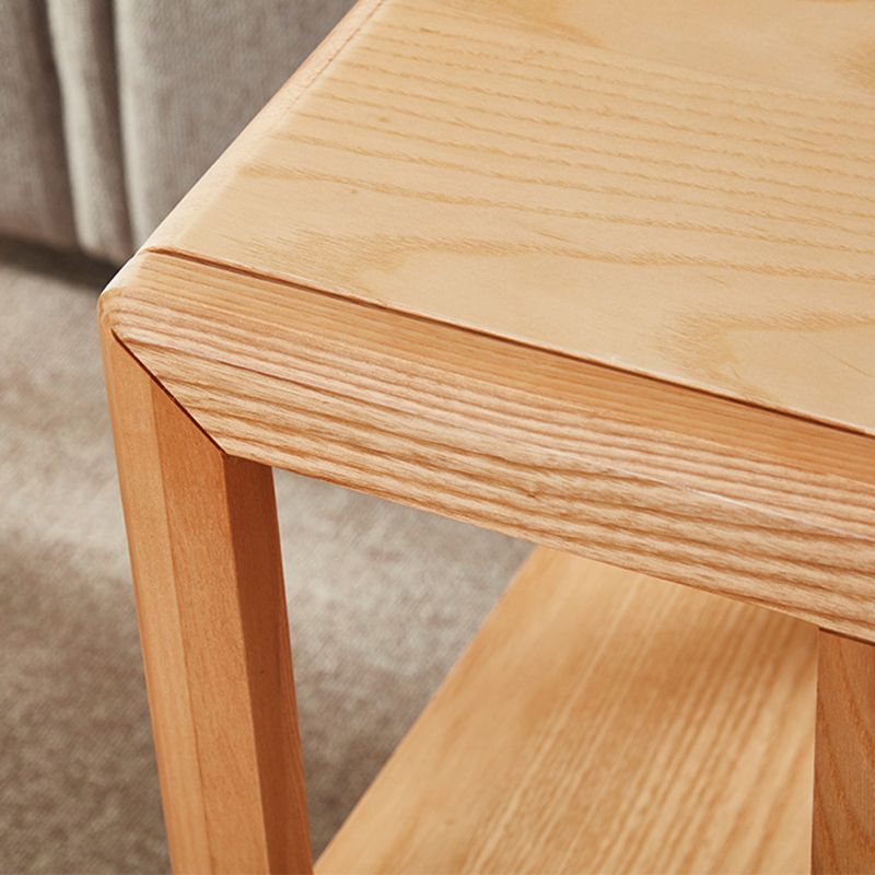 リビングルームのためのモダンなソリッドウッドエンドテーブル長方形のコーナーテーブル