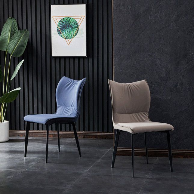 Contemporary PU Leather Dining Chairs Armless Solid Back Side Chairs for Home Use Clearhalo ' kitchen&dining_furn' 'Dining Chairs' 'Dining Tables & Seating' 'dining_chair' 'furn' 'furn_dining_chair' 'Furniture' 'furniture_dining_chair' 'Kitchen & Dining Furniture' 'kitchen' 1200x1200_6c41cdc1-54d2-4eb6-9213-2852ca5d7916