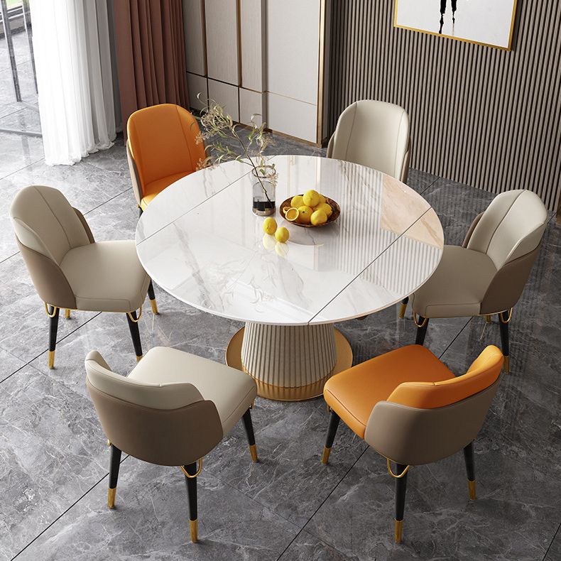 Glam 1/4/5/6/7 Pieces Dining Room Set Round Dining Table Set Clearhalo 'Dining Room Sets' 'Dining Tables & Seating' 'dining_room_set' 'furn' 'furn_dining_room_set' 'Furniture' 'furniture_dining_room_set' 'Kitchen & Dining Furniture' 1200x1200_6c42005c-888a-4aec-a38e-c6d45558f7f4
