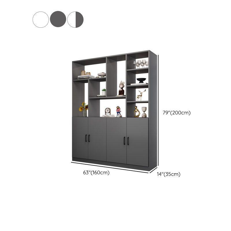 Modern Wooden 78.74" Tall Accent Cabinet with Shelves and Doors