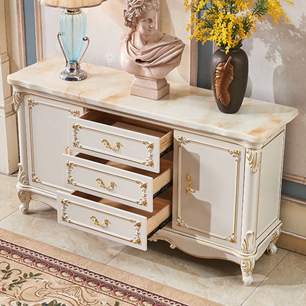 Sideboard Sideboard in pietra a 2 porte in stile glam per soggiorno