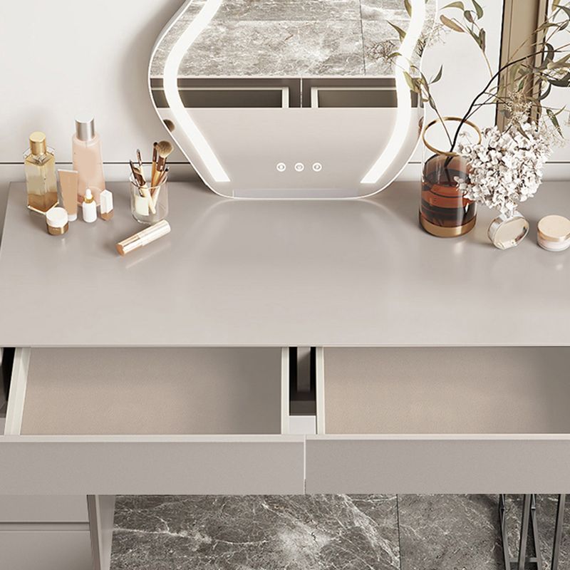 Grau/Weiß 15,74 "W x 29.521" H mit Schubladen zeitgenössischer Make -up -Tisch