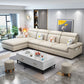 Scandinavian 4-Seater Sectional with Pillow Top Arm and Storage Clearhalo 'furn' 'furn_sectionals' 'Furniture' 'furniture_sectionals' 'Living Room Furniture' 'Sectionals' 1200x1200_6c45de5b-242f-4863-ae7c-5466edf5c835