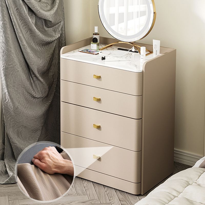 Marco de pizarra de roca de estilo moderno tocador de madera maciza gris/marrón claro