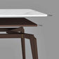 Table à plateau en pierre avec cadre en bois de frêne Table de salle à manger rectangulaire du milieu du siècle