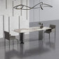 Metal Contemporary Rectangular Dining Table Sintered Stone Table with Double Pedestal Clearhalo 'Dining Tables & Seating' 'Dining Tables' 'dining_table' 'furn' 'furn_dining_table' 'Furniture' 'furniture_dining_table' 'Kitchen & Dining Furniture' 1200x1200_6c47c5aa-8139-4b52-b6f0-5e3a5ff63652