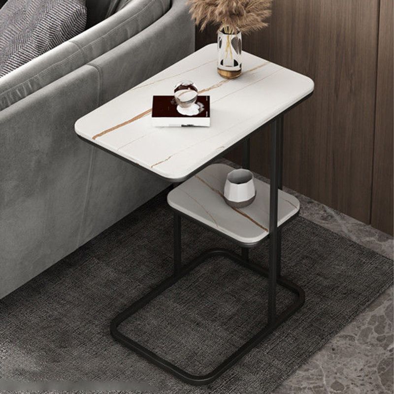 Rectangular C Side End Table Minimalist Slate Side End Table