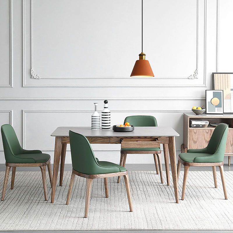 Minimalist 1/4/5/6 Pieces Dining Room Table Rectangular Solid Wood Top Dining Chairs Set Clearhalo 'Dining Room Sets' 'Dining Tables & Seating' 'dining_room_set' 'furn' 'furn_dining_room_set' 'Furniture' 'furniture_dining_room_set' 'Kitchen & Dining Furniture' 'kitchen&dining_furn' 'kitchen' 1200x1200_6c4a07b6-4cdb-4e9f-9b64-bdbd89f03584