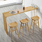 Natural Finish 1/4 Pcs Bar Set with Wooden Stools for Dining Room