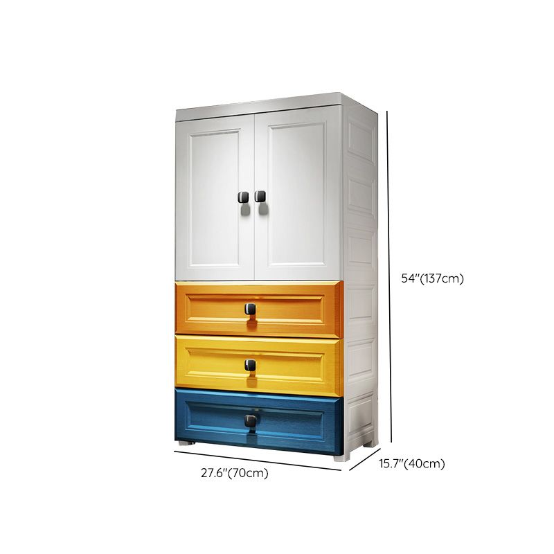 Rectangular Plastic Wardrobe Teen Style Bedroom Wardrobe Closet