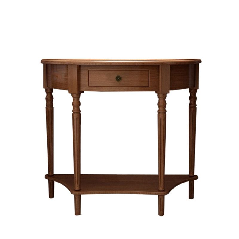 Storage Solid Wood Console Table Half Moon Mid-Century Modern Console Clearhalo 'Console Tables' 'console_tables' 'Entry & Mudroom Furniture' 'furn' 'furn_console_tables' 'Furniture' 1200x1200_6c4dbb4d-8fbf-433a-903d-f8c9ecd577af