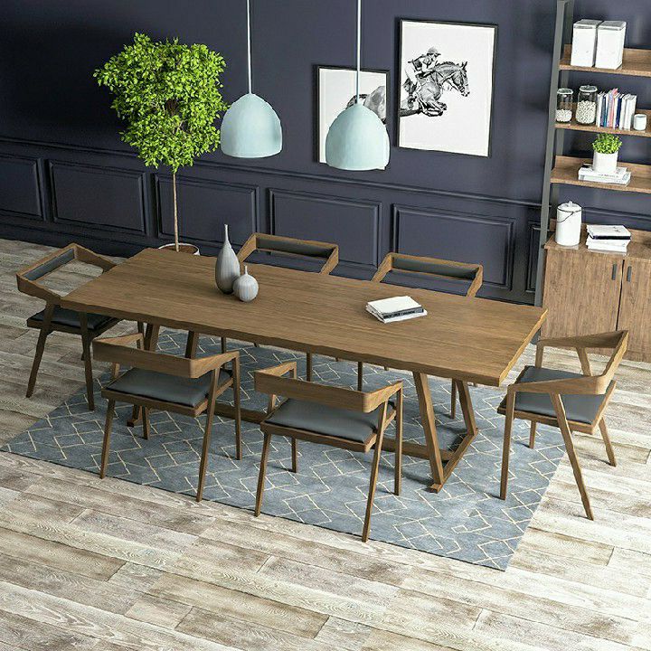 Solid Wood Contemporary Rectangular Dining Table Pine Wood Top Table with Trestle Base Clearhalo ' dining_table' 'Dining Tables & Seating' 'Dining Tables' 'furn' 'furn_dining_table' 'Furniture' 'furniture_dining_table' 'Kitchen & Dining Furniture' 'kitchen&dining_furn' 'kitchen' 'kitchen_dining_table' 1200x1200_6c4e4c2a-d6d6-40ac-8134-4f73e382886a