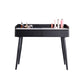 Contemporary Stone Makeup Dressing Table 33.5" H 2 Drawers Vanity Table in Black Clearhalo 'Bedroom Furniture' 'furn' 'furn_makeup_vanities' 'Furniture' 'Makeup Vanities' 'makeup_vanities' 1200x1200_6c4ea6a8-e174-4c1e-86fe-5b4d180e8a7e