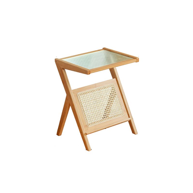 19.7" W Cross Legs End Table Rectangular Glass Side Table for Living Room Clearhalo 'Coffee & Accent Tables' 'End & Side Tables' 'end_side_tables' 'furn' 'furn_end_side_tables' 'Furniture' 'Living Room Furniture' 1200x1200_6c523dd0-882b-4a72-8d50-867d0298195c