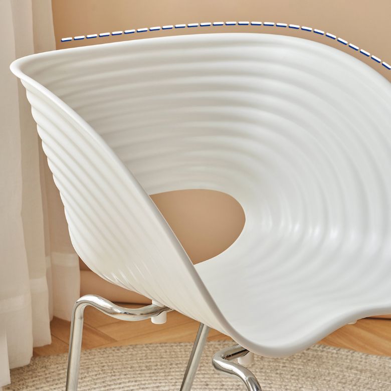 Silla de comedor interior con base metálica de plástico industrial para el hogar