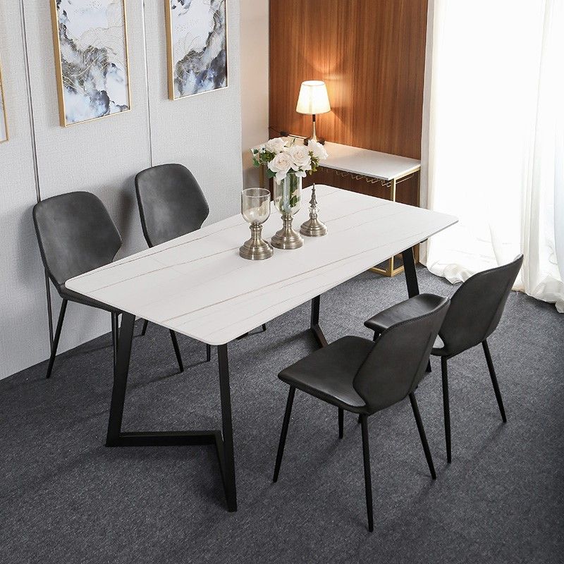 Modern Style Rectangle Dining Table Stone Dining Room Collection for Indoor Clearhalo 'Dining Tables & Seating' 'Dining Tables' 'dining_table' 'furn' 'furn_dining_table' 'Furniture' 'furniture_dining_table' 'Kitchen & Dining Furniture' 'kitchen' 'kitchen_dining_table' 1200x1200_6c534cdd-290d-443a-8102-134c93f5cb9a