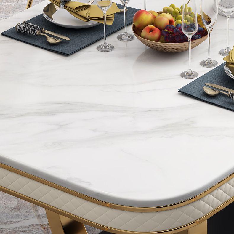 Modern 1/2/5/7 Pieces Dining Set Marble Dining Table with Leather Chairs Clearhalo 'Dining Room Sets' 'Dining Tables & Seating' 'dining_room_set' 'furn' 'furn_dining_room_set' 'Furniture' 'furniture_dining_room_set' 'Kitchen & Dining Furniture' 'kitchen&dining_furn' 'kitchen' 1200x1200_6c53f6b1-b49e-49bb-b46b-e9079af709b5