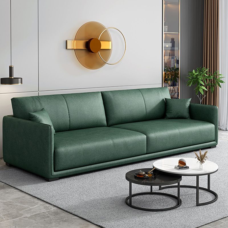 Faux Leather Sofa 83.07" W x 35.43" D x 29.52" H Square Arm Sofa for Living Room Clearhalo 'furn' 'furn_sofas' 'Furniture' 'furniture_sofas' 'Living Room Furniture' 'Sofa' 'sofas' 1200x1200_6c548822-924a-482f-be2c-5bff9bd03349