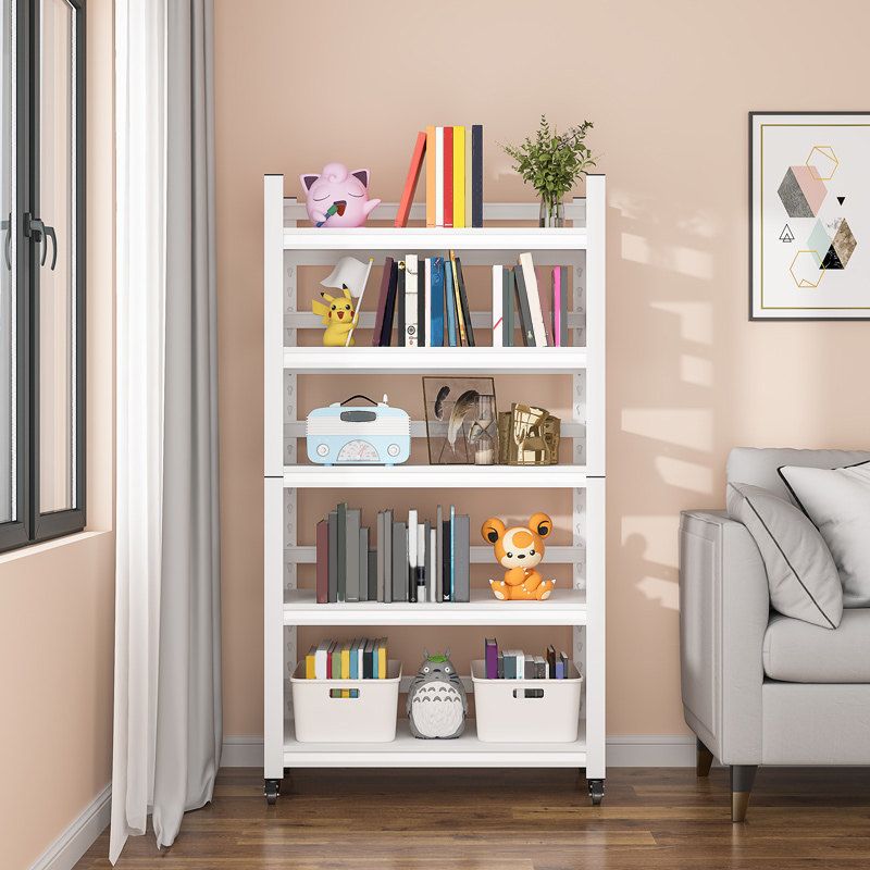 Contemporary Metal Etagere Bookshelf Open Back Home Bookcase