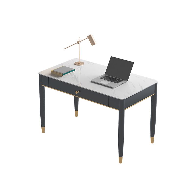 Contemporary Stone Office Desk 2 Drawers Parsons Base Writing Desk Clearhalo 'furn' 'furn_office_desk' 'Furniture' 'Office Desks' 'Office Furniture' 'office_desk' 1200x1200_6c552649-ef66-4106-b530-9587bdddfd60