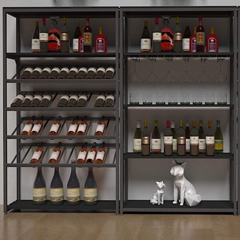 Soporte contemporáneo de botella de botella de estante de vino de metal para sala de estar