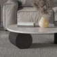 Modern Stone Coffee Table Round Abstract Coffee Cocktail Table