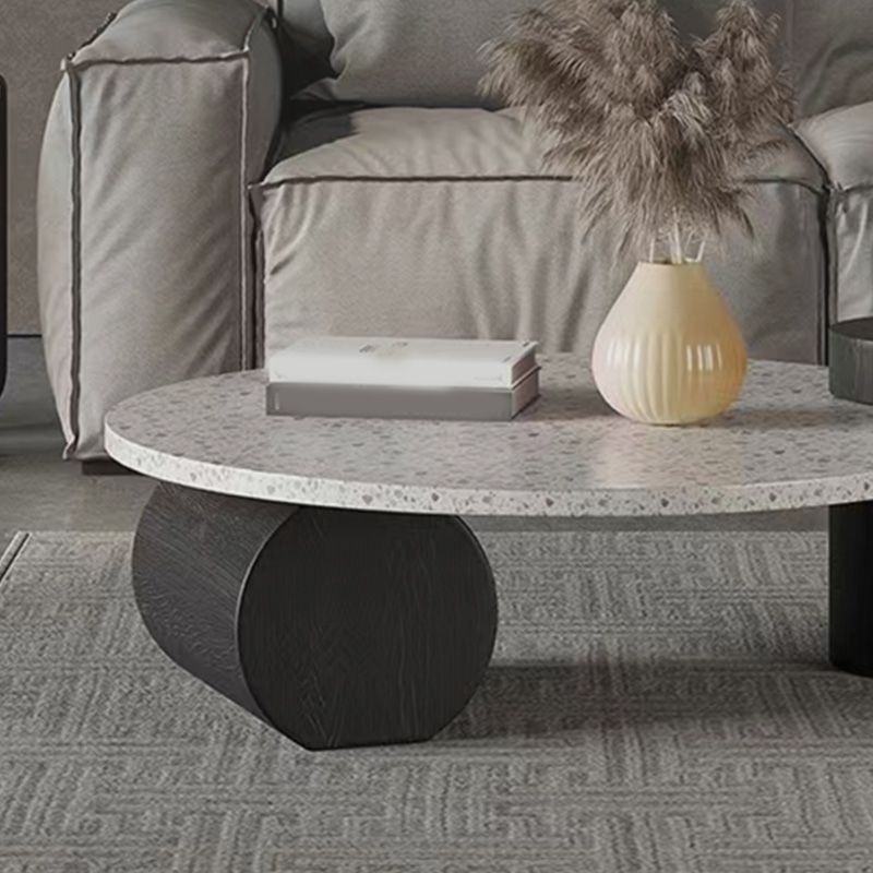 Modern Stone Coffee Table Round Abstract Coffee Cocktail Table