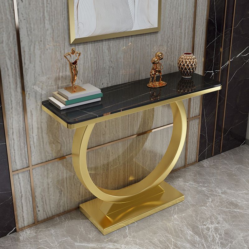Mesa de consola de piedra moderna mesa de acento de 31.5 pulgadas de altura con estante