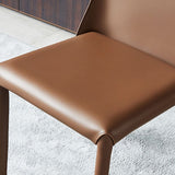 Minimalistische armlose feste Rückenstühle Leder Essneitenstuhl