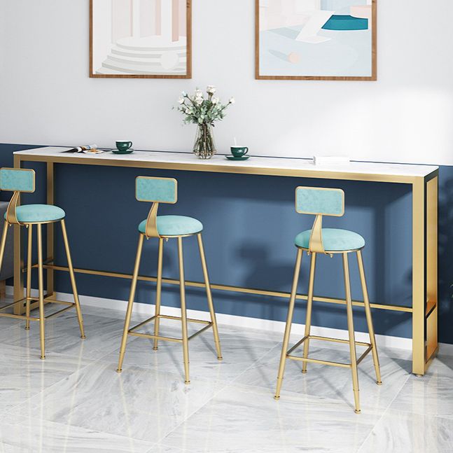 Trestle Rectangle Counter Height Dining Table White and Gold Counter Table Clearhalo 'Bar Furniture' 'Bar Tables' 'bar_tables' 'furn' 'furn_bar_tables' 'Furniture' 'furniture_bar_tables' 'Kitchen & Dining Furniture' 'kitchen&dining_furn' 'kitchen' 1200x1200_6c5aa80c-05d9-4bef-8565-5673965f2ed9