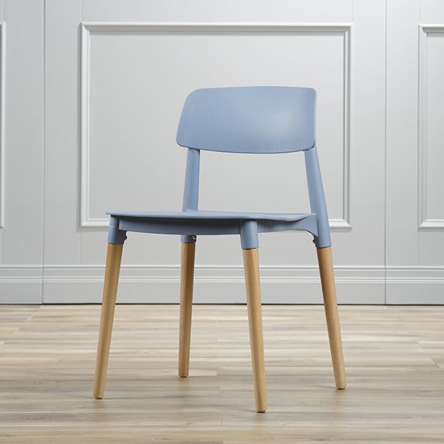 Contemporary Style Dining Chair Armless Dining Chairs with Wooden Legs for Kitchen