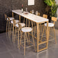 White Glam Style Bar Table Wood Rectangular Bar Table with Metal Base Clearhalo 'Bar Furniture' 'Bar Tables' 'bar_tables' 'furn' 'furn_bar_tables' 'Furniture' 'furniture_bar_tables' 'Kitchen & Dining Furniture' 1200x1200_6c5bf910-2587-4115-b9e8-56778d83dac3