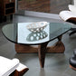 Triangle Glass Coffee Table Modern Minimalist Coffee Table for Living Room