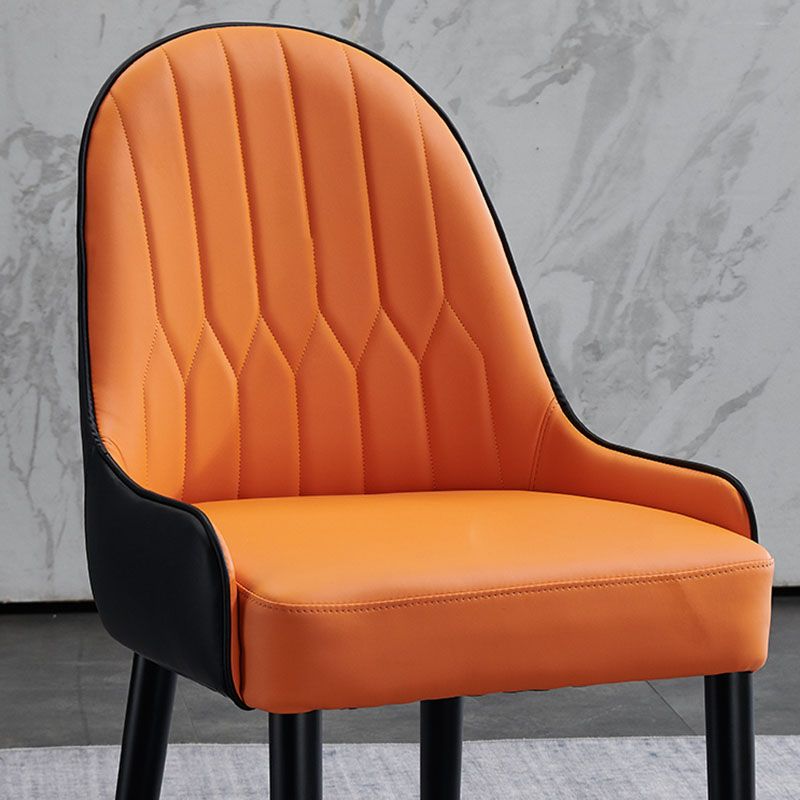 Scandinavian Leather Dining Chairs with Wood Legs Arm Solid Back Dining Side Chair Clearhalo 'Dining Chairs' 'Dining Tables & Seating' 'dining_chair' 'furn' 'furn_dining_chair' 'Furniture' 'furniture_dining_chair' 'Kitchen & Dining Furniture' 1200x1200_6c5ca400-d693-4996-bafe-49f8ca55e68f