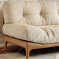Scandinavian Settee Living Room White Tufted Armless Standard Seating