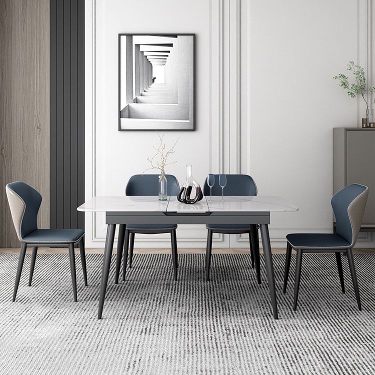 Industrial Design Wingback Armless Dining Chair Faux Leather Dining Chairs Clearhalo ' kitchen&dining_furn' 'Dining Chairs' 'Dining Tables & Seating' 'dining_chair' 'furn' 'furn_dining_chair' 'Furniture' 'furniture_dining_chair' 'Kitchen & Dining Furniture' 'kitchen' 1200x1200_6c5d41e7-96da-4b30-9e9e-2bd6615e99d0